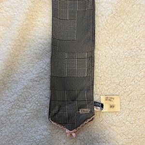 Christian Dior Houndstooth Silk Scarf